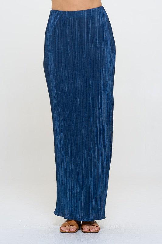 Renee C Plisse Slit Maxi Skirt Skirts