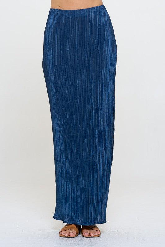 Renee C Plisse Slit Maxi Skirt Skirts