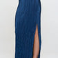 Renee C Plisse Slit Maxi Skirt - DAVERRI FASHIONS