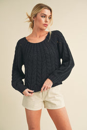 Tally Cable Knit Sweater | Sweaters Daverri Fashions