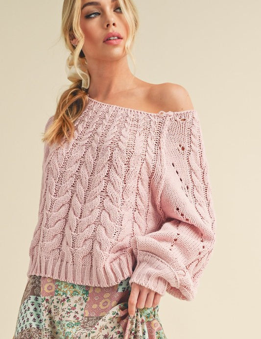 Tally Cable Knit Sweater | Sweaters Daverri Fashions