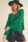 Tally Cable Knit Sweater - DAVERRI FASHIONS
