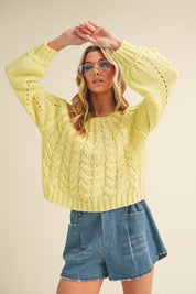 Tally Cable Knit Sweater | Sweaters Daverri Fashions