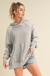 HEATHER GRAY S Deb Washed Oversized Hoodie | Hoodies Daverri Fashions