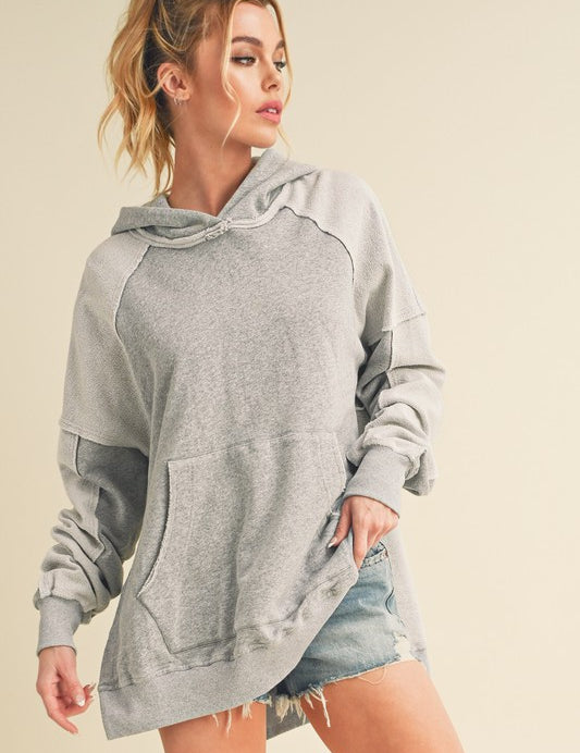 HEATHER GRAY S Deb Washed Oversized Hoodie | Hoodies Daverri Fashions