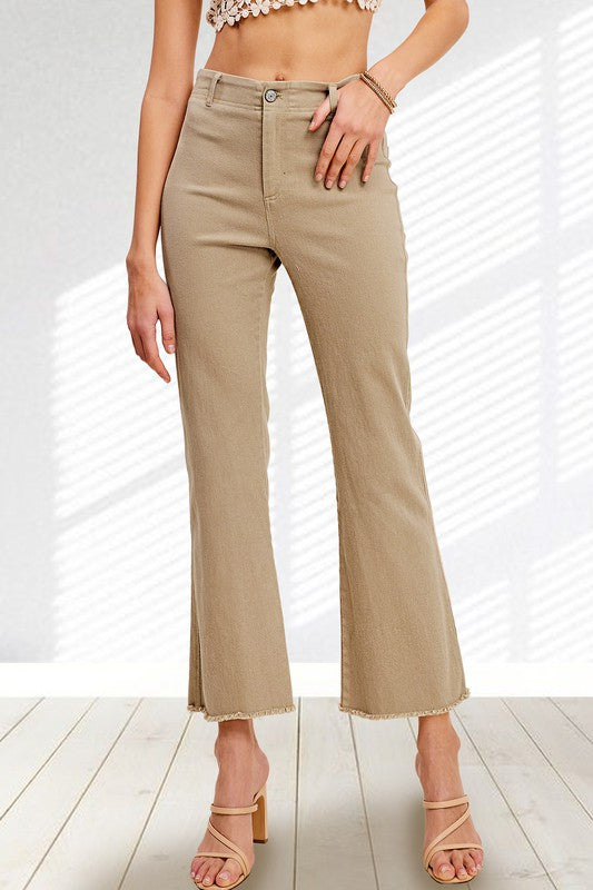 La Miel Soft Washed Stretchy High Rise Pants TAN Jeans