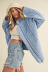 Light blue Dixie Jacket with quilted design, zipper front, padded sleeves