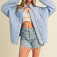 Light blue quilted Dixie Jacket with oversized fit