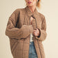 Tan Dixie Jacket: Quilted Suede with Stand-Up Collar and Zipper