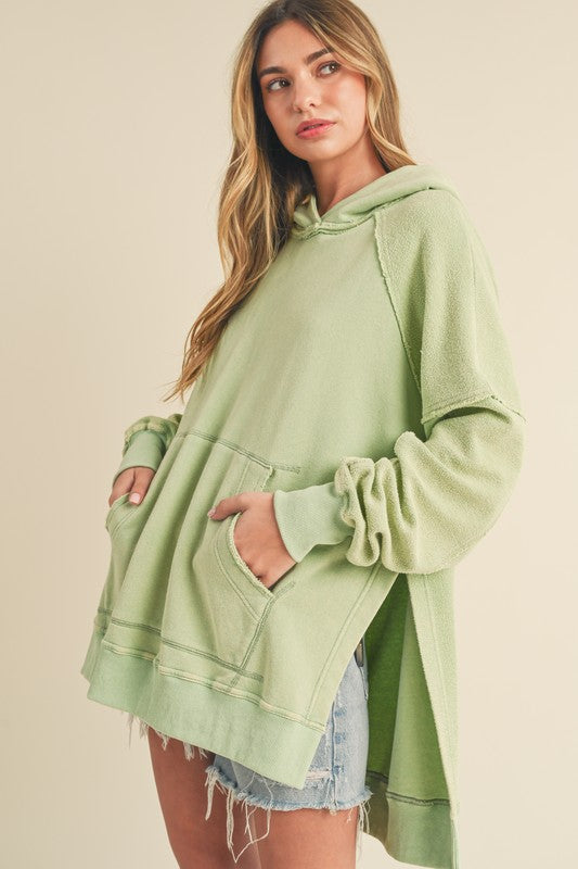 Deb Washed Hoodie SAGE S