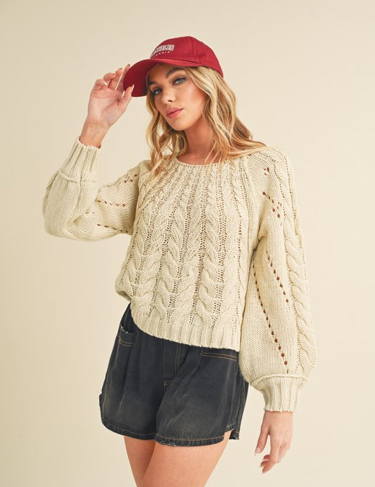 Tally Cable Knit Sweater | Sweaters Daverri Fashions
