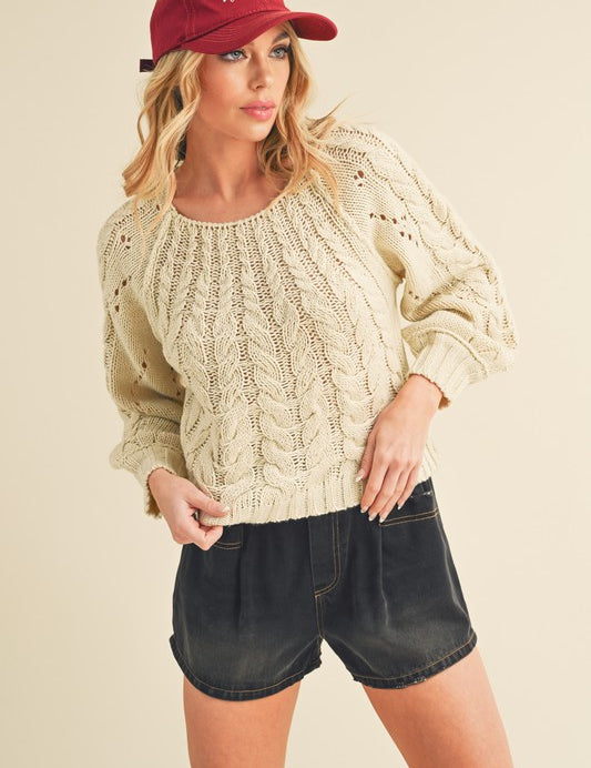 OAT S Tally Cable Knit Sweater | Sweaters Daverri Fashions