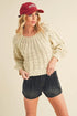 Tally Cable Knit Sweater - DAVERRI FASHIONS