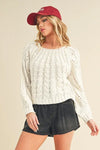 Tally Cable Knit Sweater - DAVERRI FASHIONS
