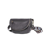 Vintage Vegan Leather Crossbody Bag Grey 1 Handbags