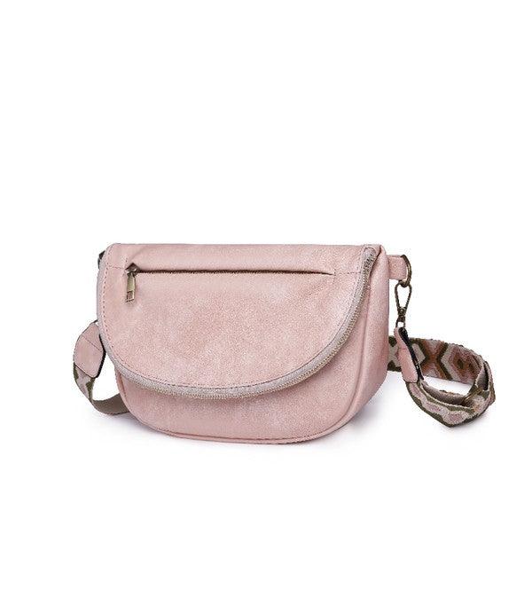 Vintage Vegan Leather Crossbody Bag Blush 1 Handbags