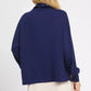 Umgee Turtle Neck Dolman Sleeve Side Slit Sweater with Contrast Detail - DAVERRI FASHIONS