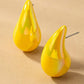 Puffy Hollow Teardrop Earrings Yellow one size Earrings