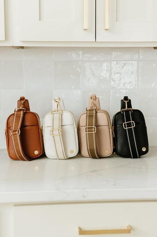 Pebbled Vegan Leather Phone Case Crossbody Belt Bag - DAVERRI FASHIONS