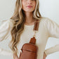 Pebbled Vegan Leather Phone Case Crossbody Belt Bag - DAVERRI FASHIONS