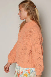 POL Mock Neck Cable Knit Sweater | Sweaters Daverri Fashions