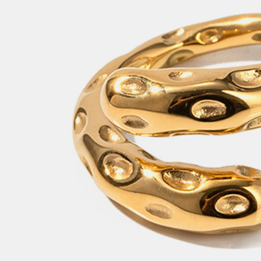 Titanium Steel Gold-Plated Bypass Ring | Rings Daverri Fashions