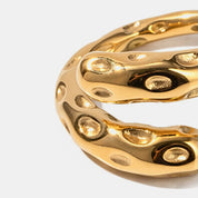 Titanium Steel Gold-Plated Bypass Ring | Rings Daverri Fashions