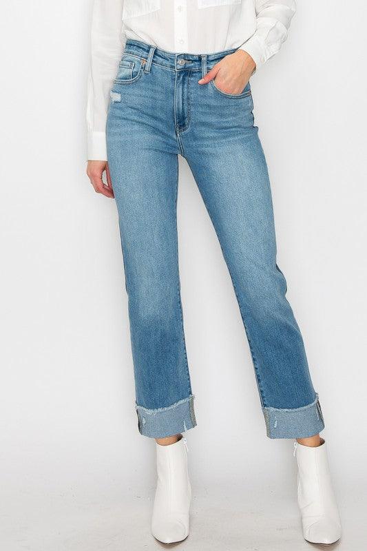 Plus Size High Rise Straight Jeans Jeans