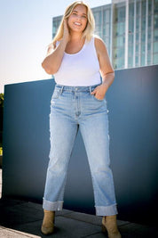 Plus Size High Rise Straight Jeans Jeans