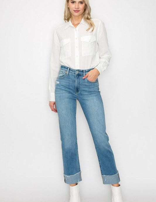 HIGH RISE STRAIGHT JEANS