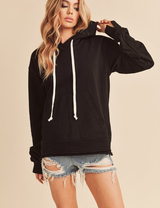 BLACK Clara Hooded Sweatshirt | Sweatshirts Daverri Fashions