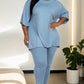Plus Size Oversize T-Shirt & Leggings Set FADED DENIM Outfit Sets