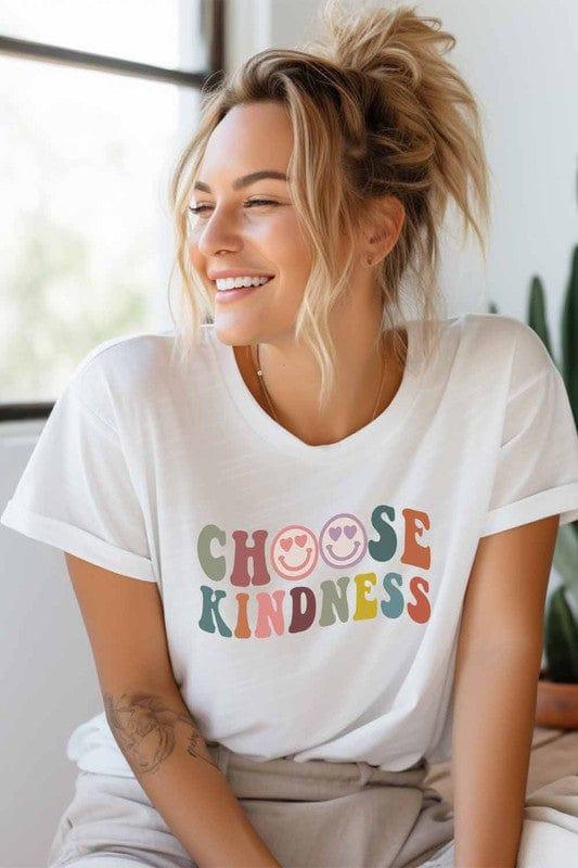 Women’s Choose Kindness Graphic T-Shirt White Graphic Tees
