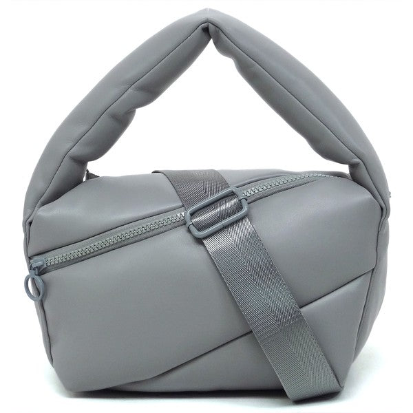 Quilted Puff Tote Crossbody Bag Grey one Handbags