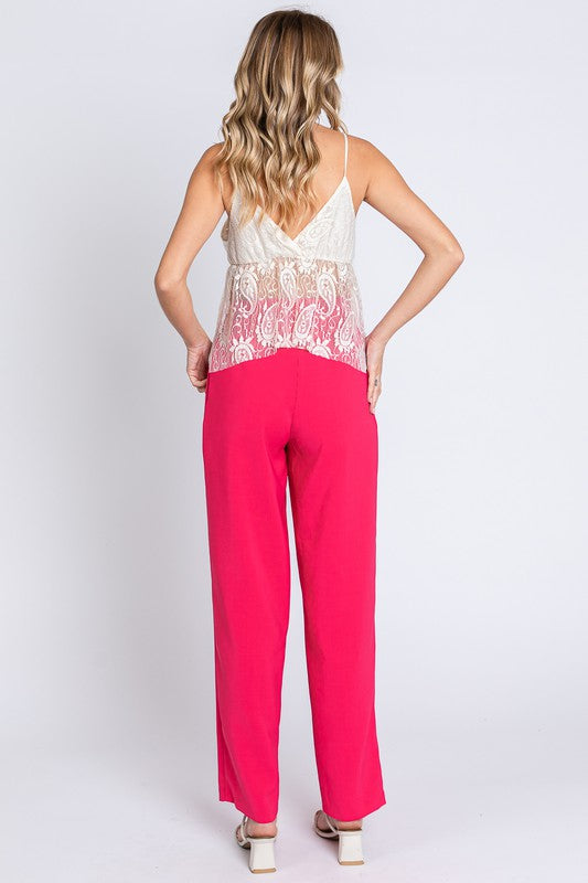 Plus High-Waisted Pleated Slacks