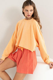 Laid Back Lightweight Cropped Sweatshirt ORANGE Sweatshirts