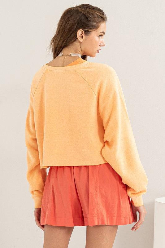 Laid Back Lightweight Cropped Sweatshirt Sweatshirts