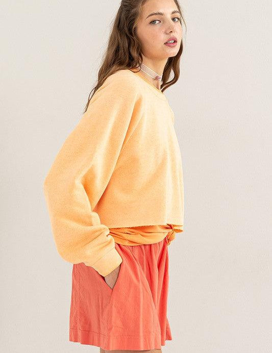 Laid Back Lightweight Cropped Sweatshirt Sweatshirts