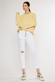 Mid Rise Girlfriend Fit Jeans White Jeans