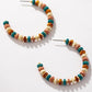 Western Wood Bead Hoop Earrings Earrings