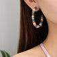 Western Wood Bead Hoop Earrings Earrings