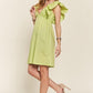 ADORA Smocked Back Ruffled Cap Sleeve Babydoll Dress Babydoll Dresses
