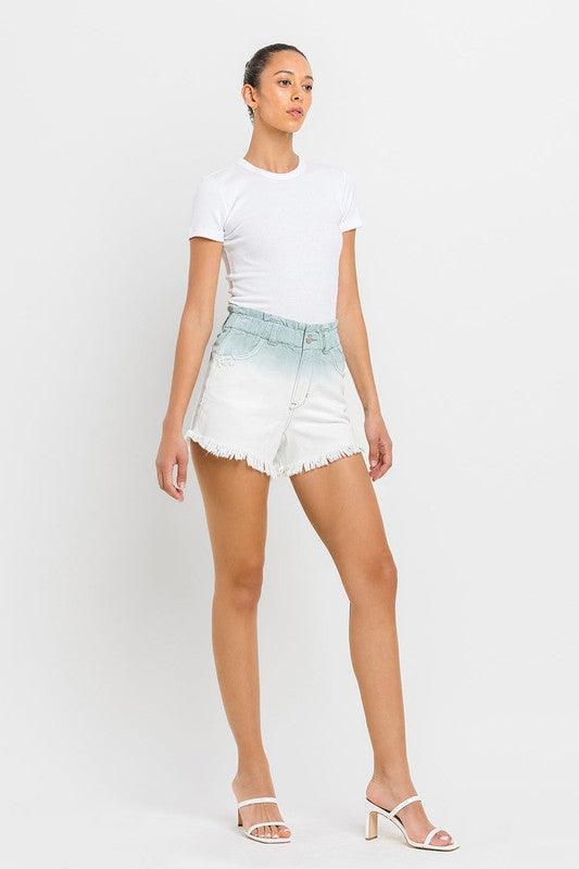 Super High Rise Paperbag Waistband Ombre Shorts Shorts