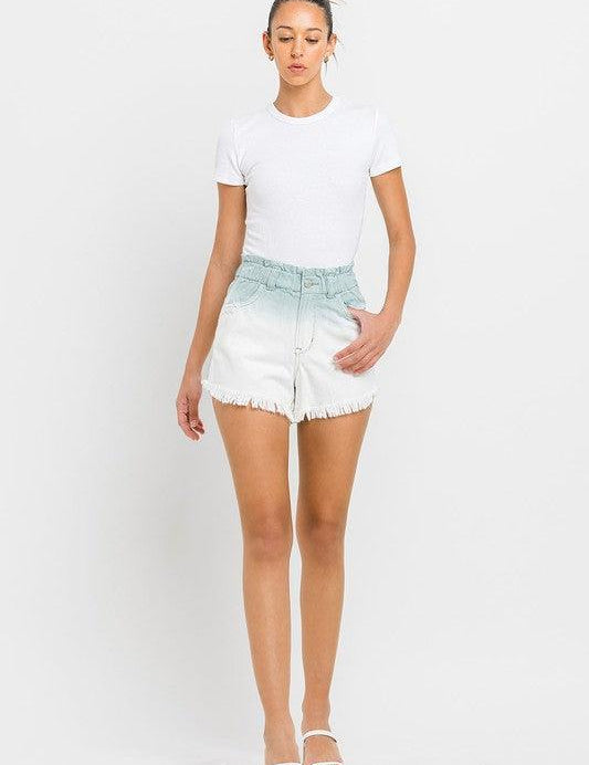 Super High Rise Paperbag Waistband Ombre Shorts Shorts