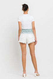 Super High Rise Paperbag Waistband Ombre Shorts Shorts