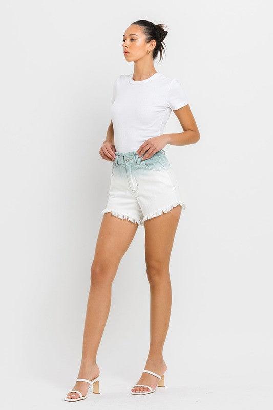 Super High Rise Paperbag Waistband Ombre Shorts Shorts