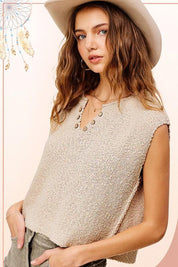 Slouchy Cropped Extended Sleeve Sweater Top Sleeveless Tops