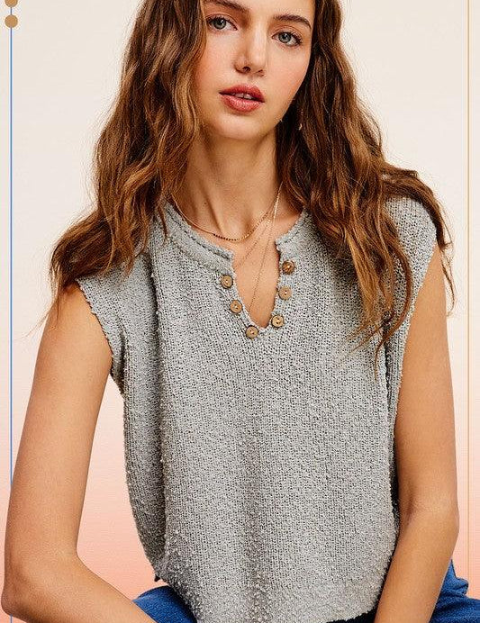 Slouchy Cropped Extended Sleeve Sweater Top CLOUD Sleeveless Tops