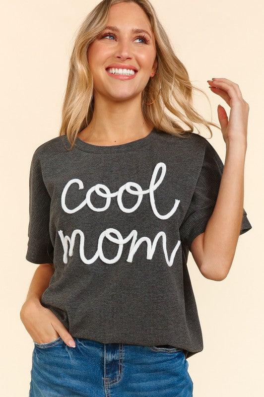 Cool Mom Dolman Knit Top CHARCOAL Shirts & Tops