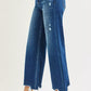 RISEN High Rise Crop Wide Leg Jeans - DAVERRI FASHIONS